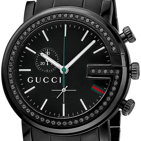 black and gold gucci watch mens|men's black diamond gucci watch.